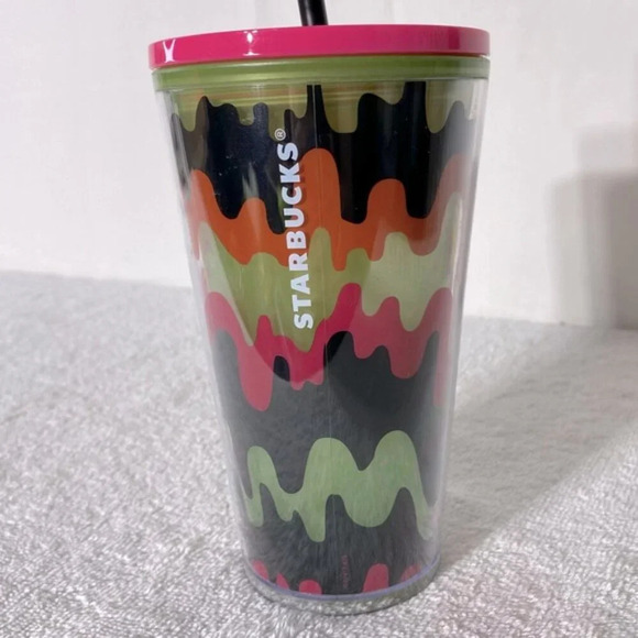Starbucks Fall 2023 Halloween Limited Edition Drippy Wave Swirl Grande Tumbler - Picture 3 of 13